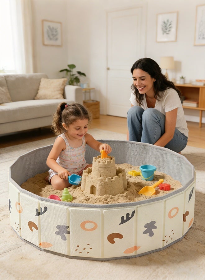 Children's toy sand pool home folding fence indoor play sand digging tool - Image 3